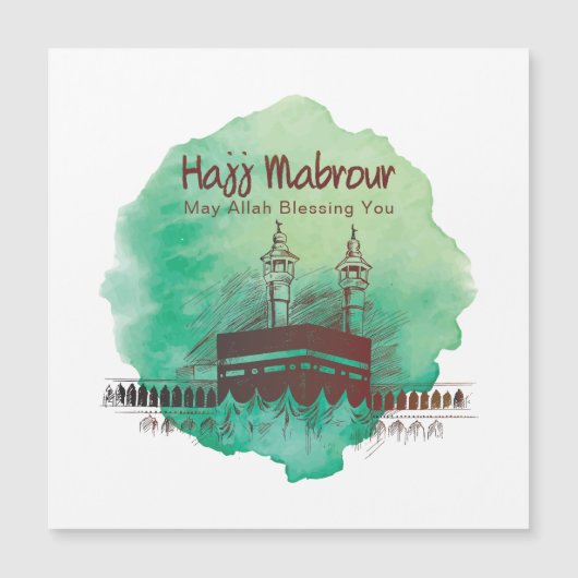 Hajj Mubarak, Heiliger Kaaba in Mekka, Saudi-Arabi Magnetkarte (Vorderseite)