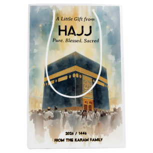 Hajj Mubarak personalisierte Geschenktüte, Umra Rü Mittlere Geschenktüte