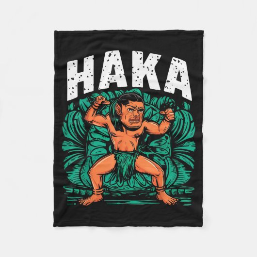 Haka Dance Funny Maori Dance Culture Outfit Fleecedecke (Vorderseite)