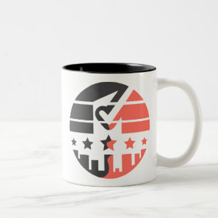 Häkchen der Einheit Zweifarbige Tasse
