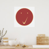 Häkchen-Gesicht - Häkchen, Cr/ Rot. Poster (Küche)
