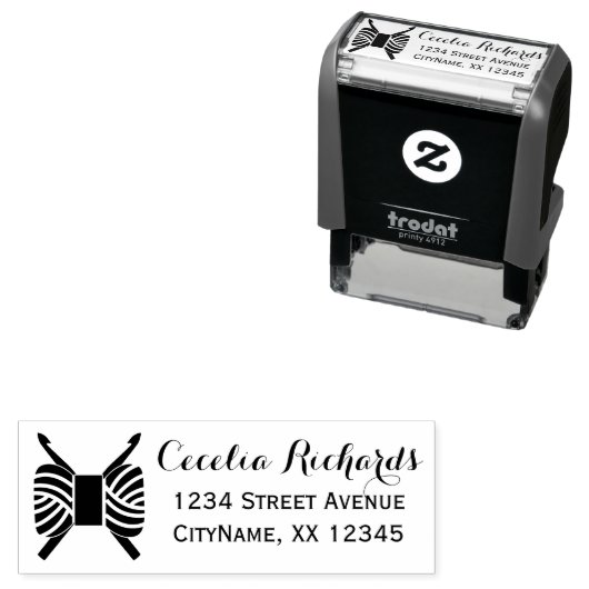 Häkchen ・ Handschuhe und Garnaufschrift / Text Permastempel (Beispiel)