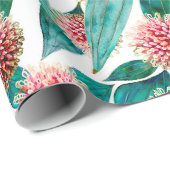 Hakea Laurina Pincushion Blooms Geschenkpapier (Rolleneckpunkt)