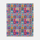 Häkel-Effekt Granny Square Handwerk Fleecedecke (Vorderseite)