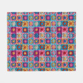 Häkel-Effekt Granny Square Handwerk Fleecedecke (Vorderseite (Horizontal))