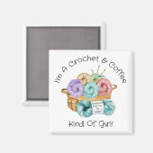 Häkel Mädchen Personalized Magnet (Vorderseite/Rückseite)