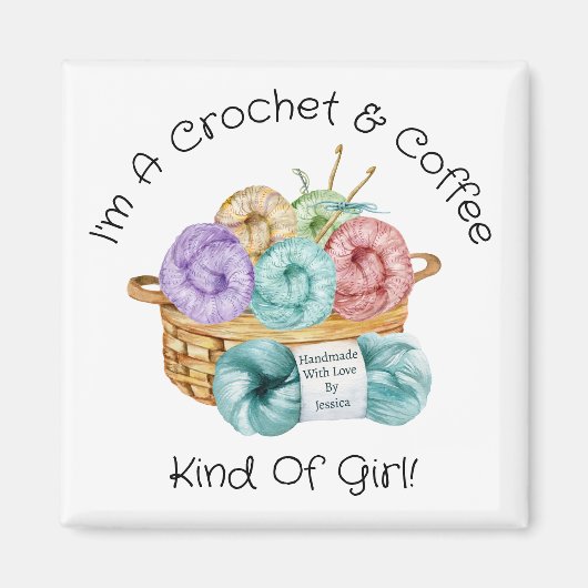 Häkel Mädchen Personalized Magnet (Vorne)