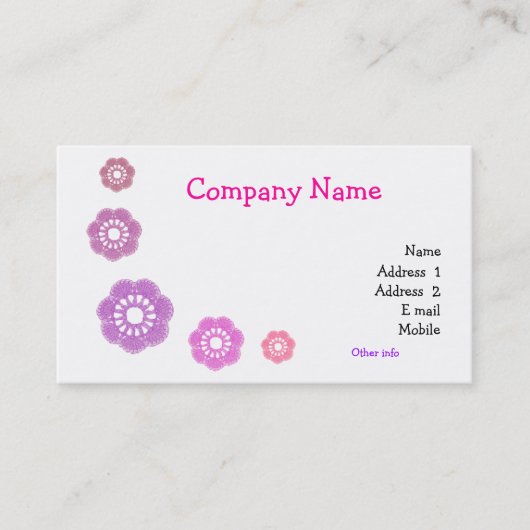 Häkelarbeit-einfache Visitenkarten Visitenkarte (Vorderseite)