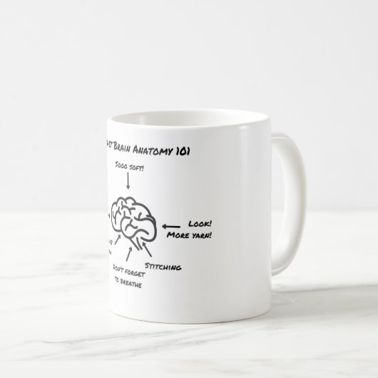 Häkelarbeit-Gehirn-Anatomie Kaffeetasse (VorderseiteRechts)
