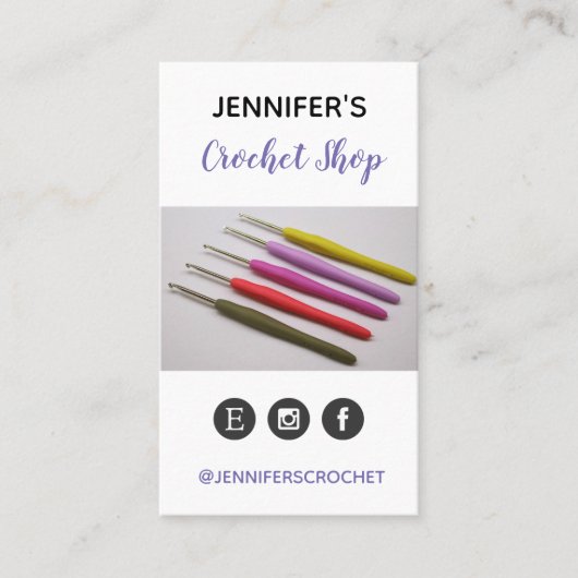 Häkelarbeit-Haken-handgemachtes Handwerk Visitenkarte (Vorderseite)