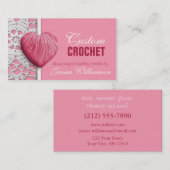 Häkelarbeit - Herz-geformte Visitenkarte (Vorne/Hinten)