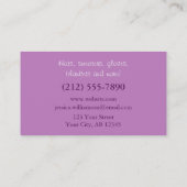 Häkelarbeit - Herz-geformtes Garn-lila Visitenkarte (Rückseite)