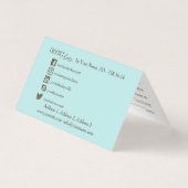 HÄKELARBEIT Künste - Visitenkarte Visitenkarten (Rückseite)