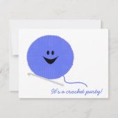 Häkelarbeit-Party Einladung (Vorderseite)