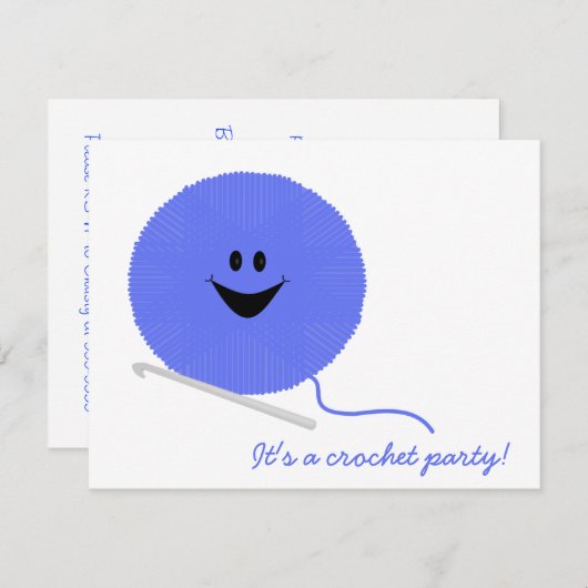 Häkelarbeit-Party Einladung (Vorne/Hinten)