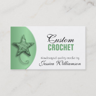 Häkelarbeit - sternförmige Garn-Grün-Visitenkar Visitenkarte