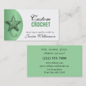 Häkelarbeit - sternförmige Garn-Grün-Visitenkarten Visitenkarte (Vorne/Hinten)