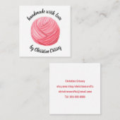 Häkelarbeit-/Strickrosa Quadratische Visitenkarte (Vorne/Hinten)