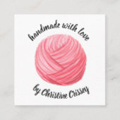 Häkelarbeit-/Strickrosa Quadratische Visitenkarte (Vorderseite)