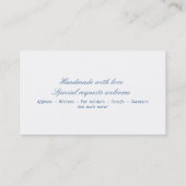 Häkelarbeit und strickende kundengerechte visitenkarte (Rückseite)