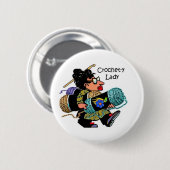 Häkelarbeit-y Dame Button (Vorne & Hinten)