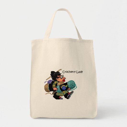 Häkelarbeit-y Dame Eco Tote Tragetasche (Vorne)