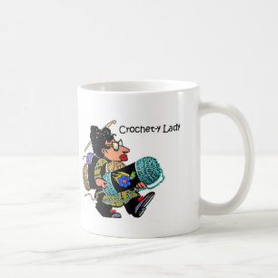 Häkelarbeit-y Dame Mug Kaffeetasse