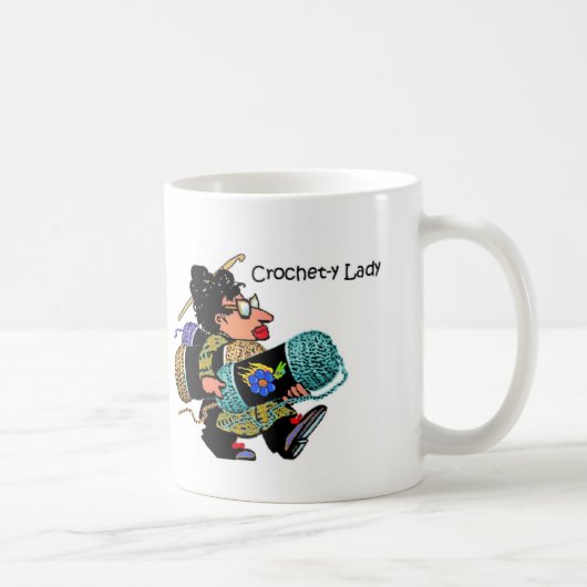 Häkelarbeit-y Dame Mug Kaffeetasse (Rechts)