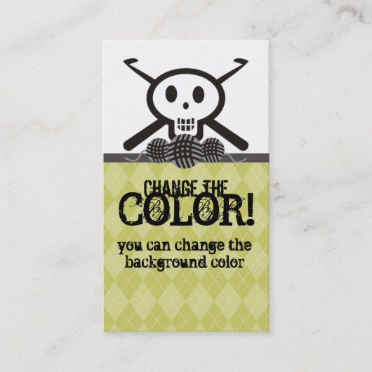 Häkelarbeithakenschädel mit Garn-Visitenkarte Visitenkarte (Vorderseite)