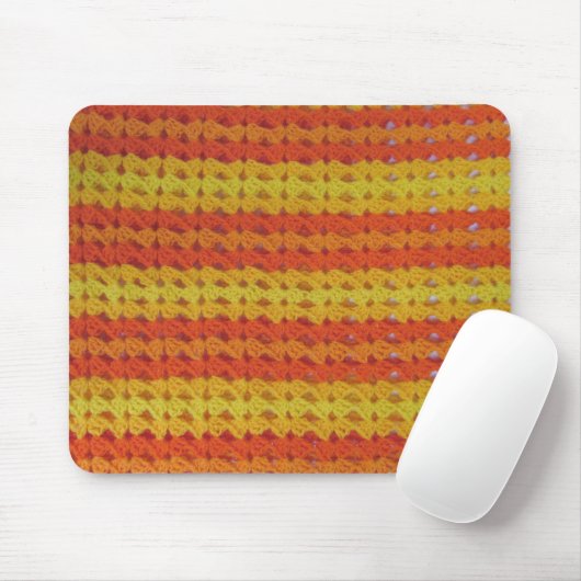 Häkelarbeitmuster - orange Muscheln Mousepad (Mit Mouse)