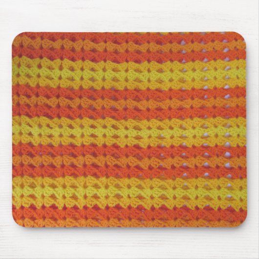 Häkelarbeitmuster - orange Muscheln Mousepad (Vorne)