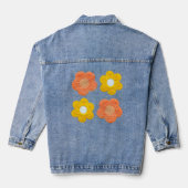 Häkelblumen – Elegantes Handgemachtes Aussehen Jeansjacke (Rückseite)