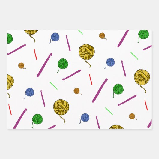 Häkelchen Geschenkpapier Set (Vorderseite 2)