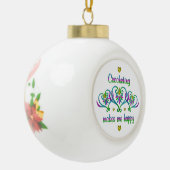 Häkelei macht mich glücklich keramik Kugel-Ornament (Links)