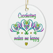 Häkelei macht mich glücklich keramik ornament (Links)