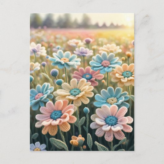 Häkelflora Postkarte (Vorderseite)