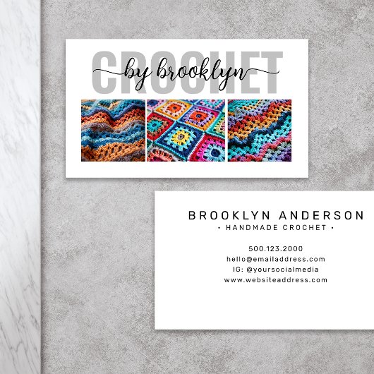 Häkelfotos Visitenkarte