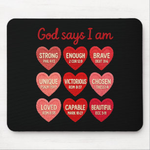 Häkelgarn Gott sagt, ich bin christliches Candy He Mousepad