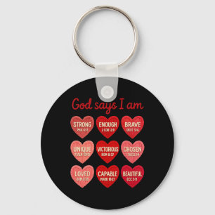 Häkelgarn Gott sagt, ich bin christliches Candy-He Schlüsselanhänger