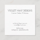 Häkelgarn und Garnherz Handgefertigt mit Liebe Quadratische Visitenkarte (Rückseite)