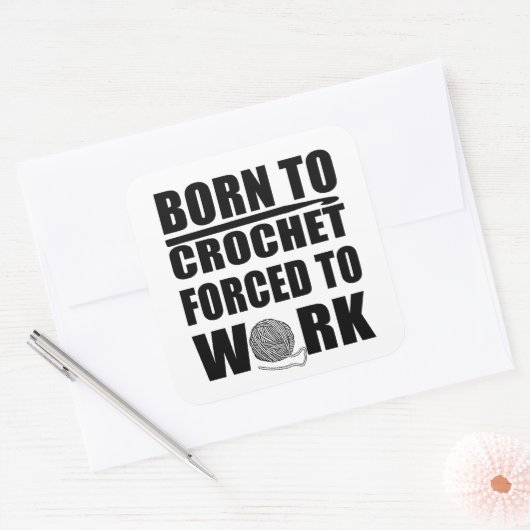 Häkelgeschenk lustiges Häkelangebot Quadratischer Aufkleber (Umschlag)