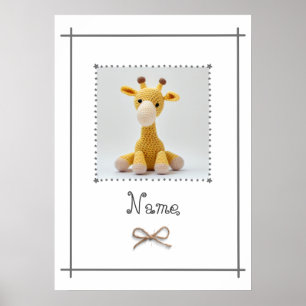 Häkelgiraffe Babyzimmer Minimalistische Wandkunst Poster