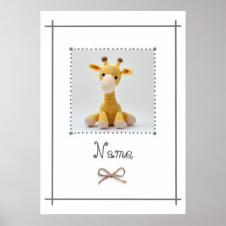 Häkelgiraffe Babyzimmer Minimalistische Wandkunst Poster