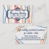 Häkelhaken aus Aquarellgarn, hausgemachte Verpacku Visitenkarte (Vorne/Hinten)