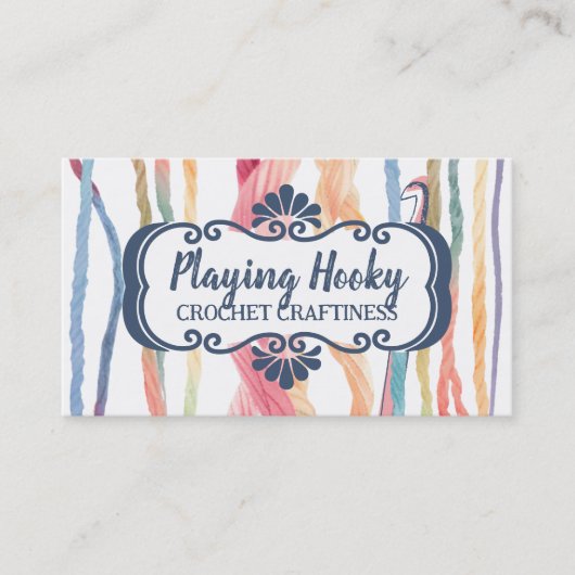 Häkelhaken aus Aquarellgarn, hausgemachte Verpacku Visitenkarte (Vorderseite)