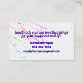 Häkelhaken aus Aquarellgarn Visitenkarte (Rückseite)