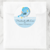 Häkelhaken aus Stricknadeln für Farbvogel Runder Aufkleber (Tasche)