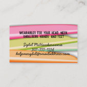 Häkelhaken, bunte Visitenkarten aus Garn Visitenkarte (Rückseite)