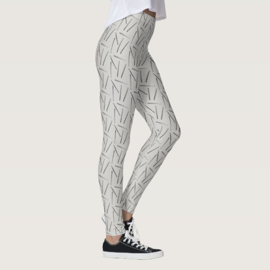 Häkelhaken Handwerkskunst Silber + Grau Leggings (Rechts)