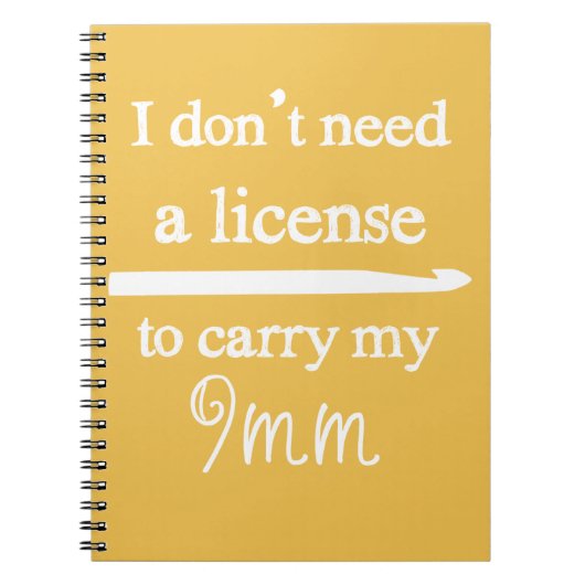 Häkelhaken-Lizenz-Handwerk {Dunkel} Notizblock (Vorderseite)